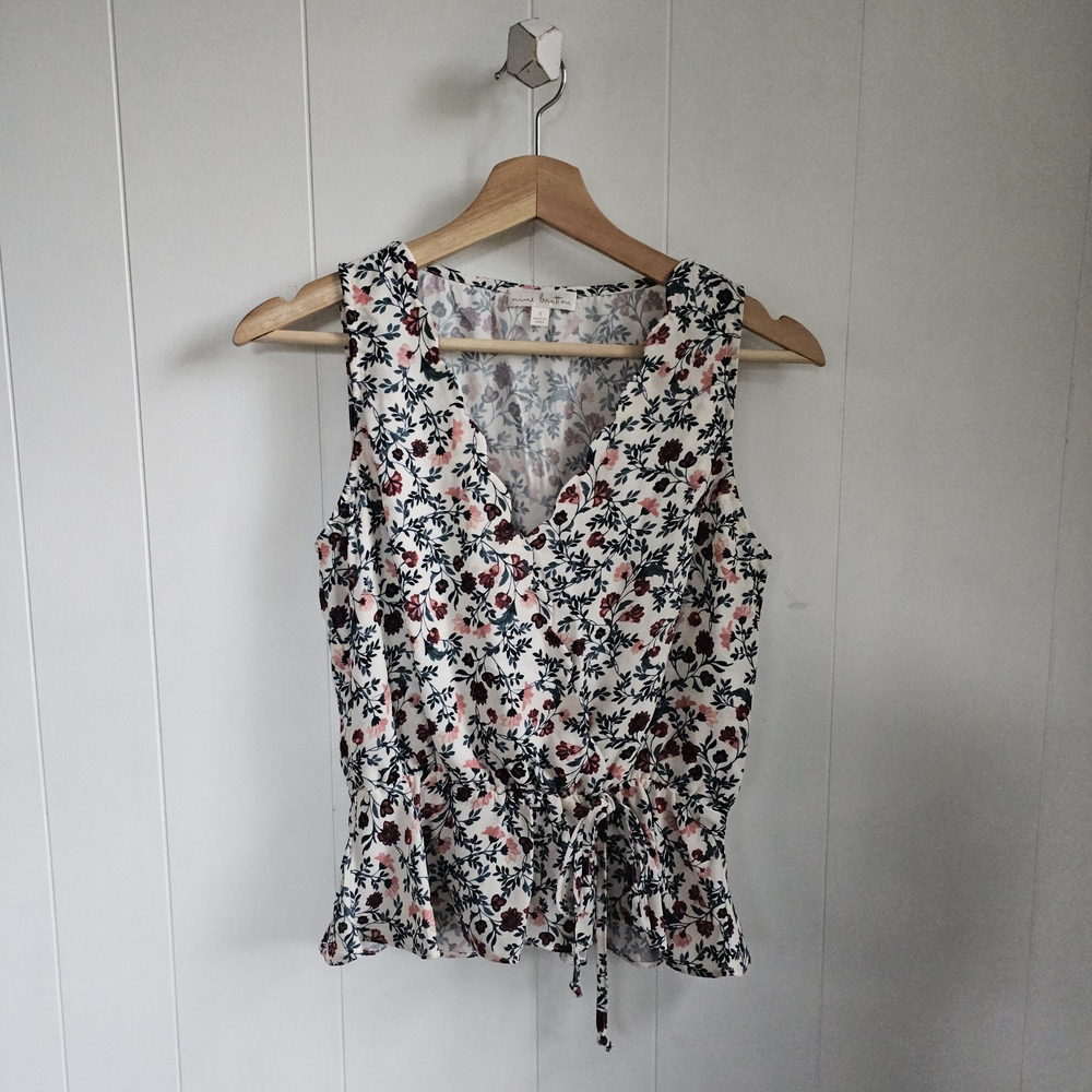 ☆ Floral Crossover Peplum Top